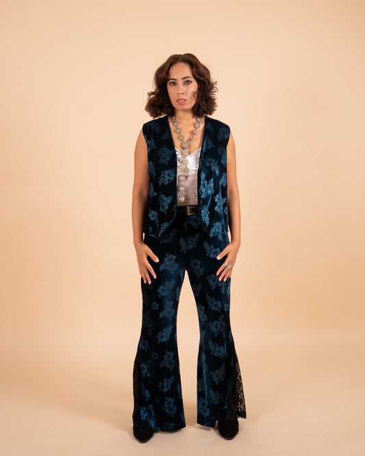 Louisa Velvet Set In Blue Teal