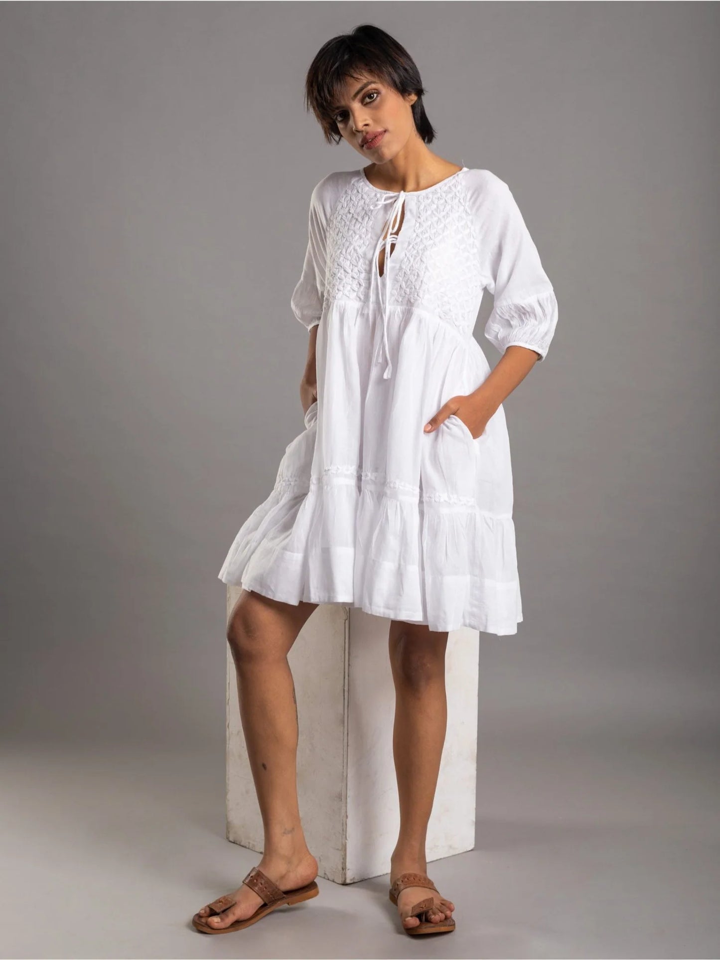 Angel Pure Cotton Embroidered Dress