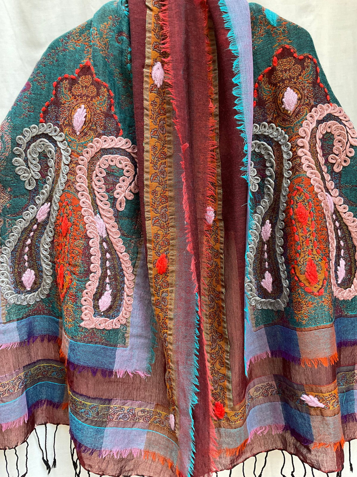 Tanvi Artisan 3 Layers Wool Scarf| Earthy