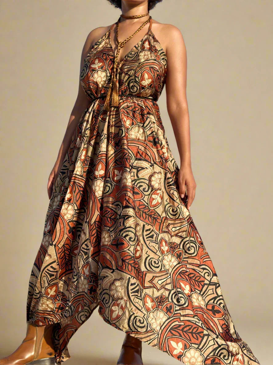 Beyonće Embroidered Backless Silk Dress