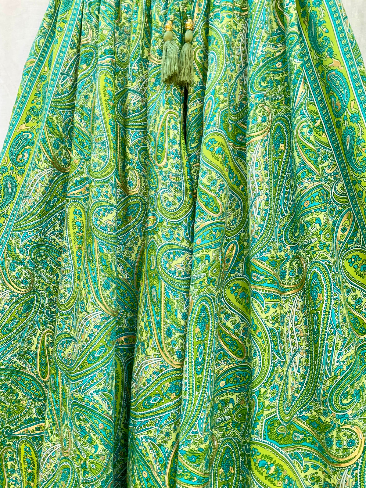 Kira Silk Cropped Top & Palazzo| Tropical Green
