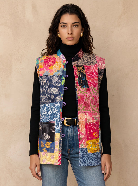 The Reversible Artisan Cotton Jacket| Purple Back