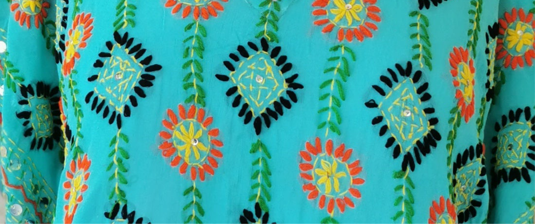Azmiralda Hand Embroidered Top In Green