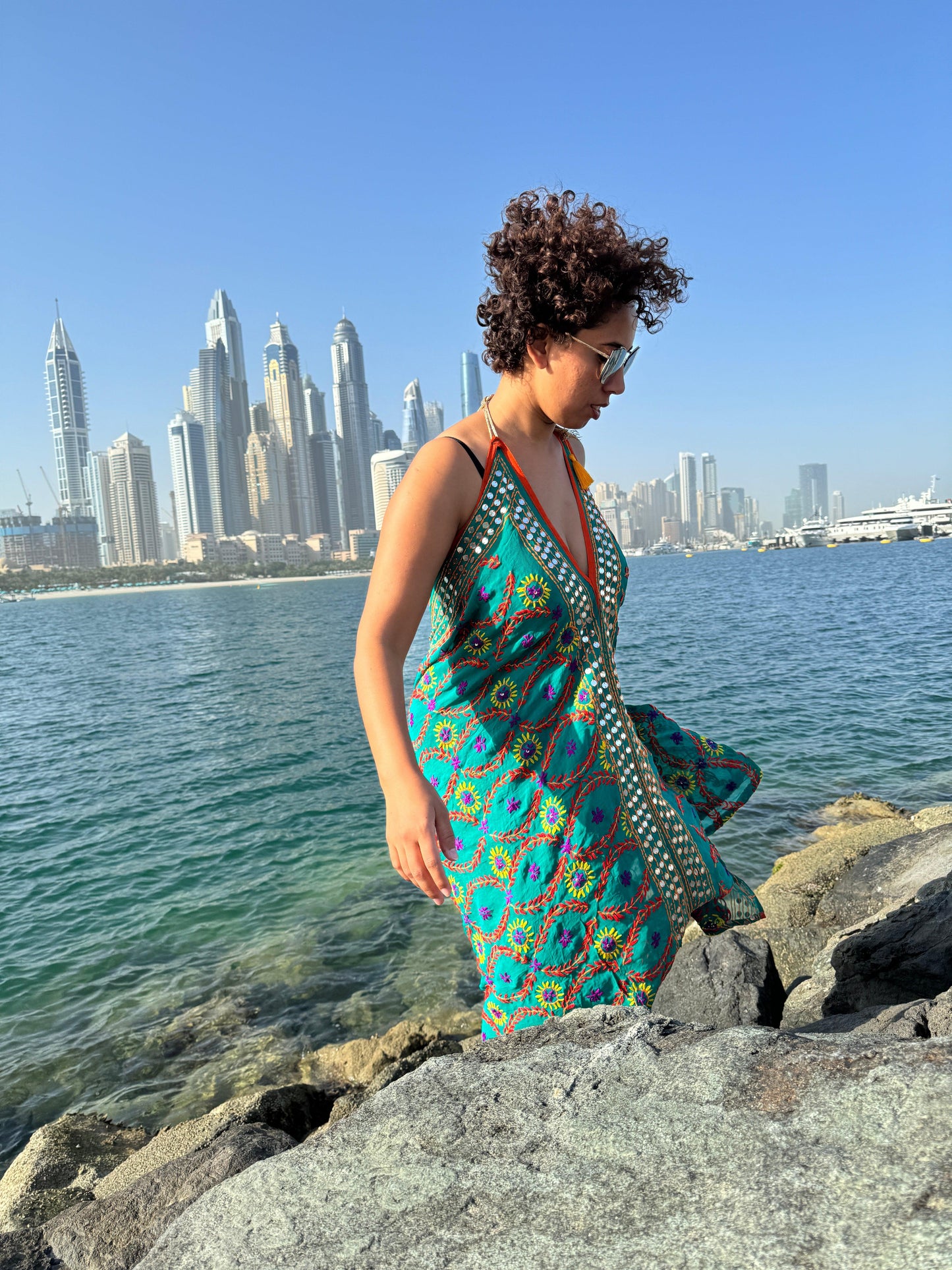 Ember Embroidered Backless Dress