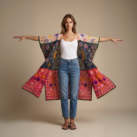 Tara Embroidered Kaftan Kimono