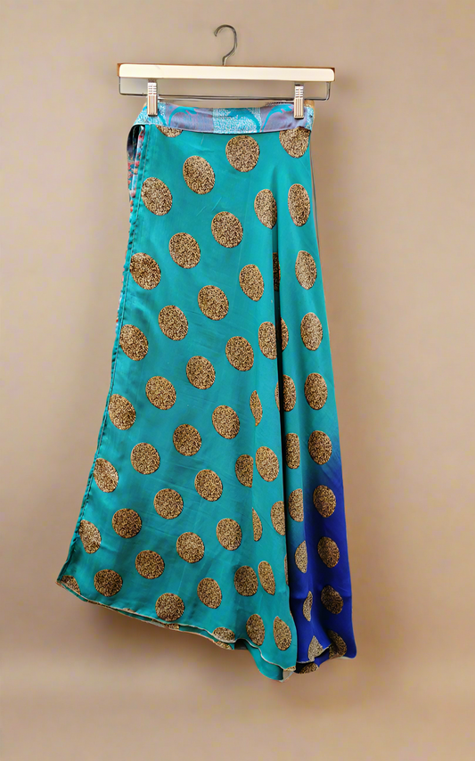 Lia Silk Double Layers Wrap Skirt