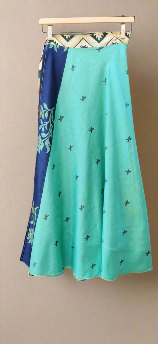 Perrine Silk Double Layers Wrap Skirt