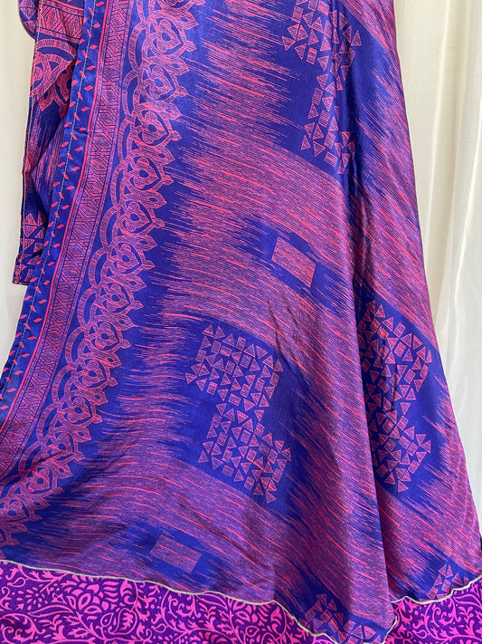 Multi-Wrap Skirt & Dress| Fuchsia Blue
