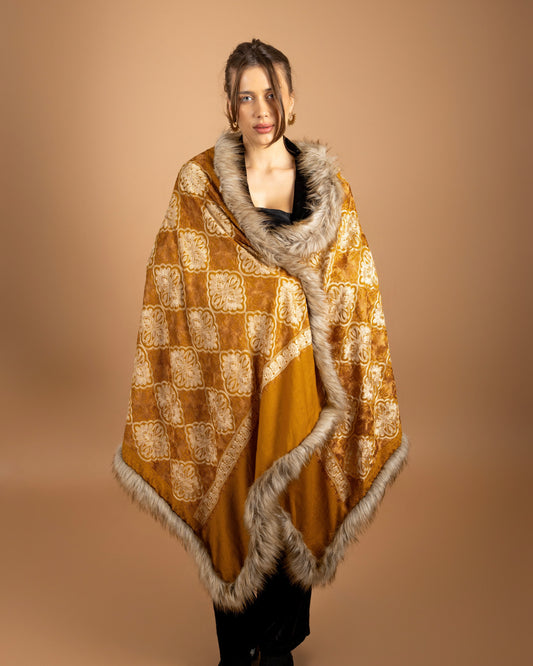 The Golden Amber Light Cashmere Shawl