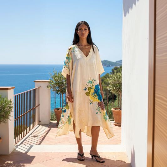 Sakura Kaftan Silk Dress