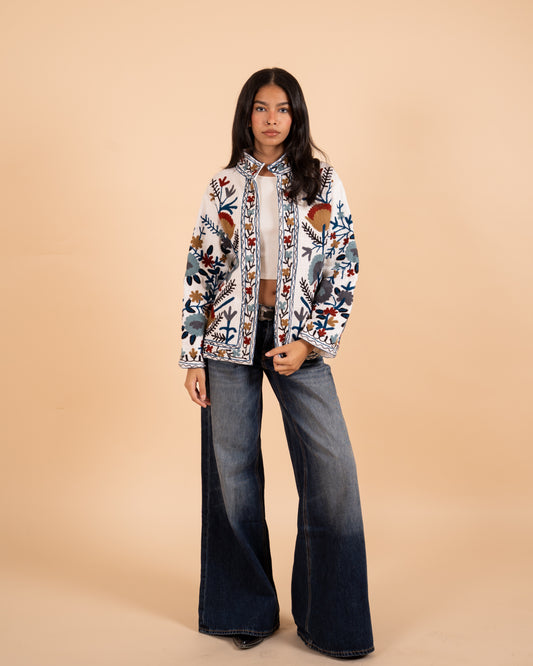 Heirloom Jacket: Embroidered |White