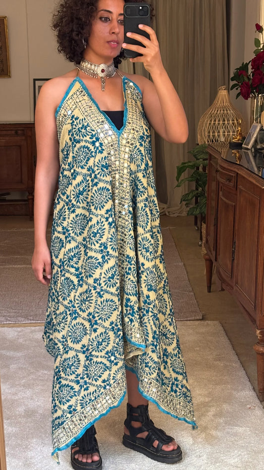 Iris Hand Embroidered Backless Dress