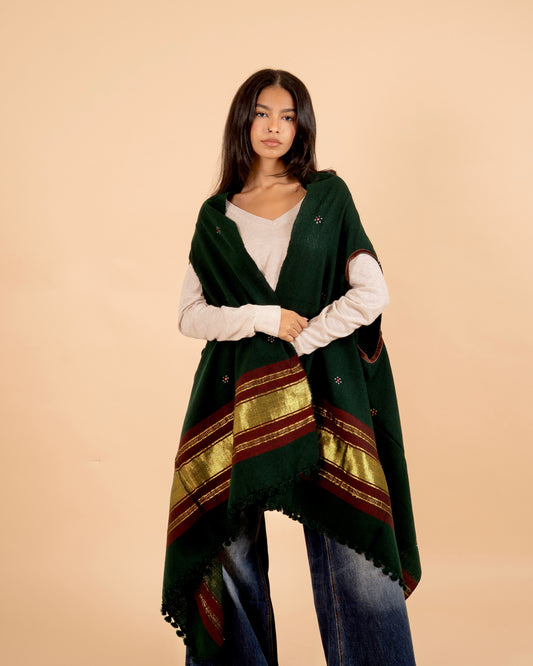 The Desert Shimmer Cardigan| Dark Green