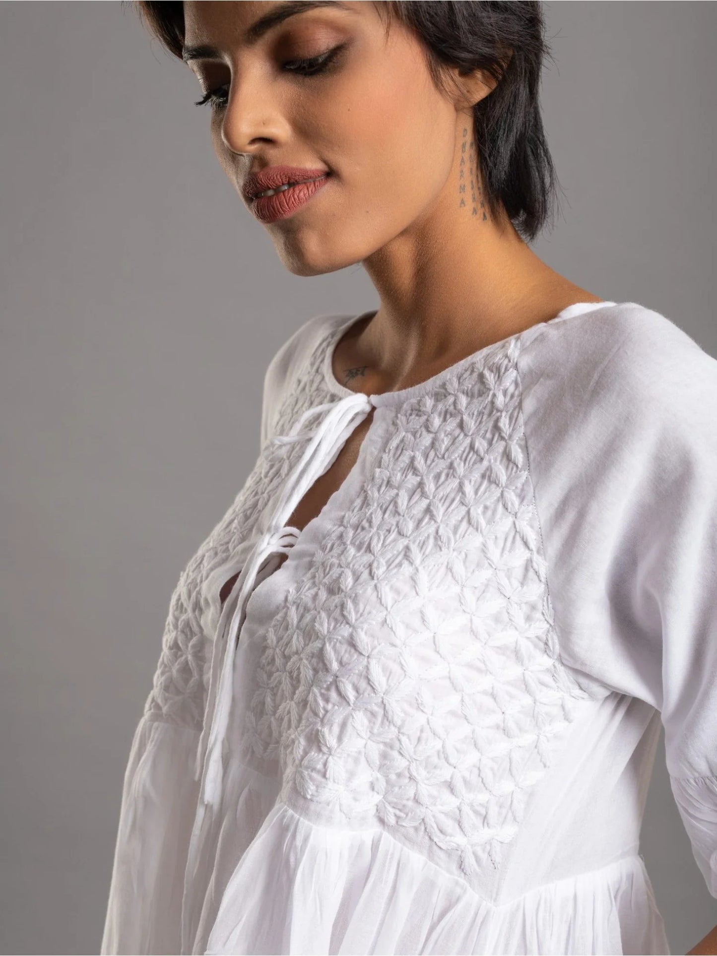 Angel Pure Cotton Embroidered Dress