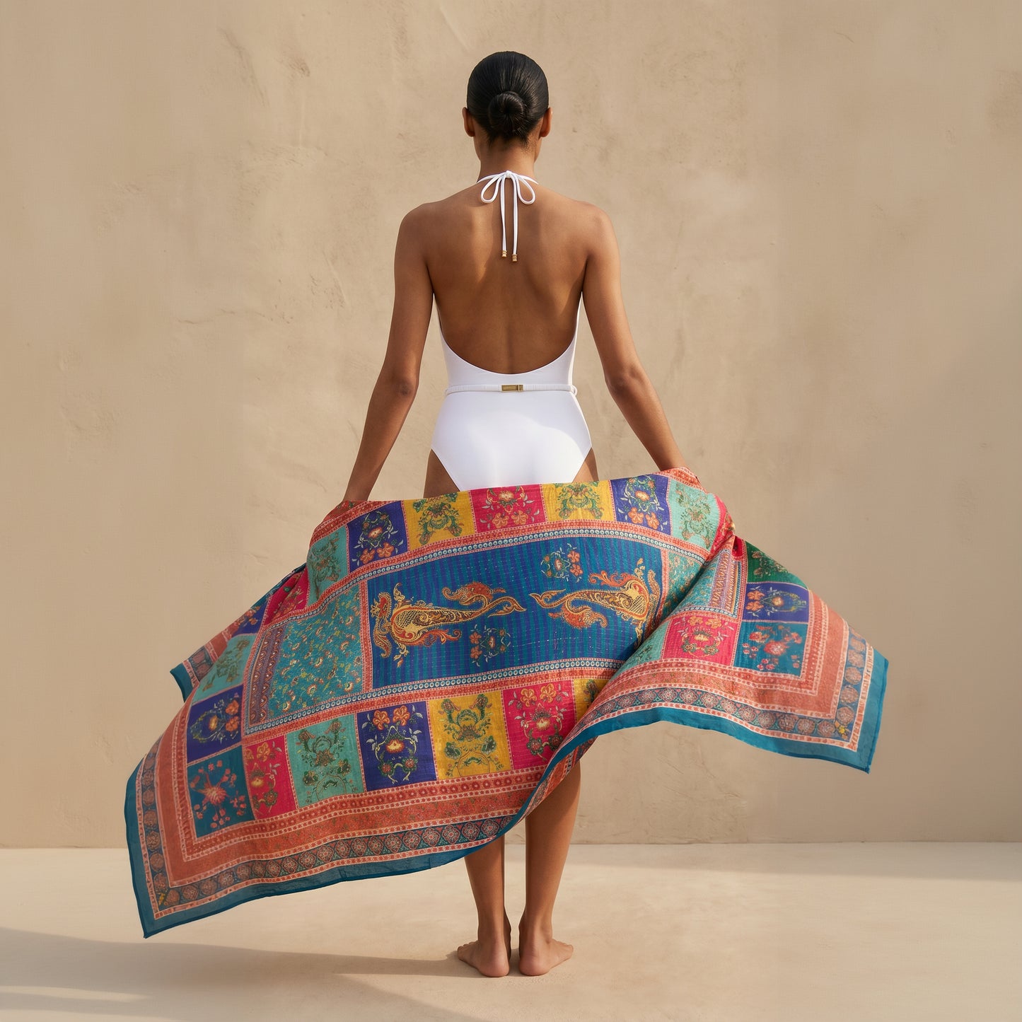 Kira Shimmer Silk Scarf & Beach Wrap