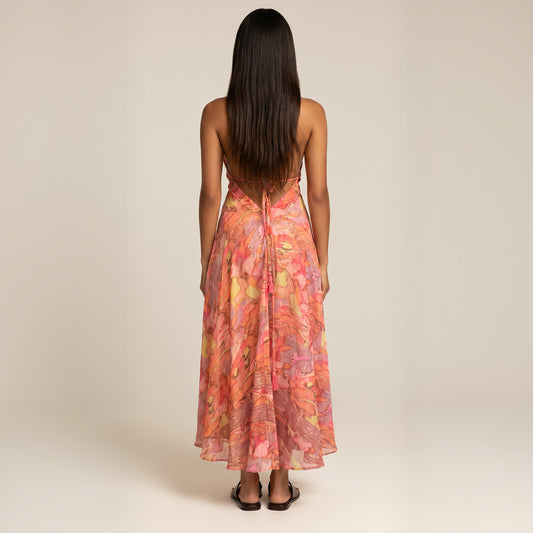 The Serenity Silk Dress Peach