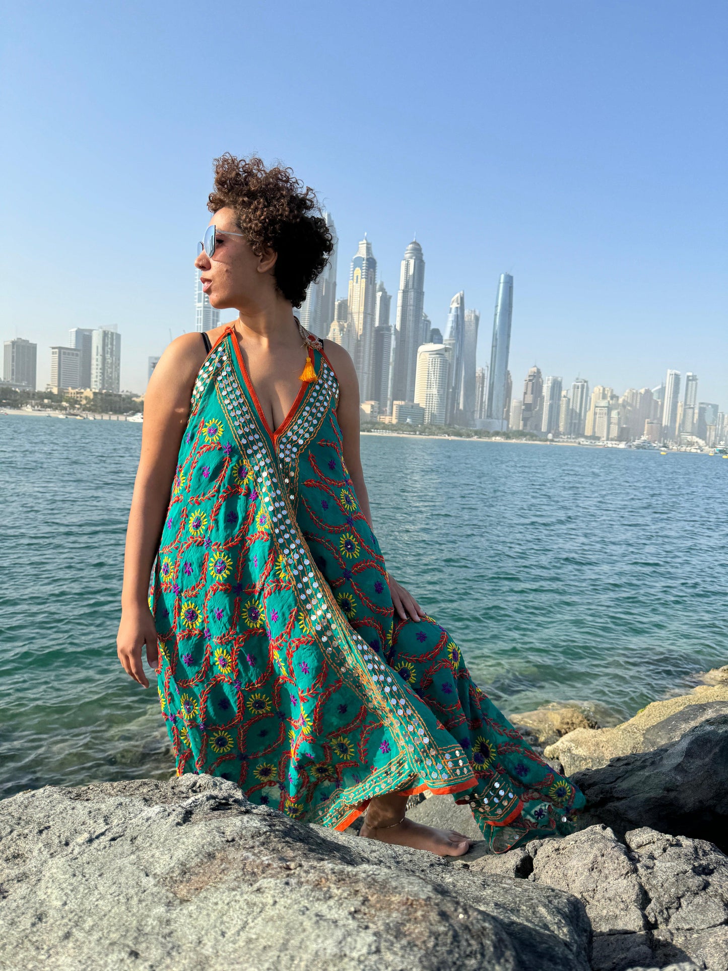 Ember Embroidered Backless Dress