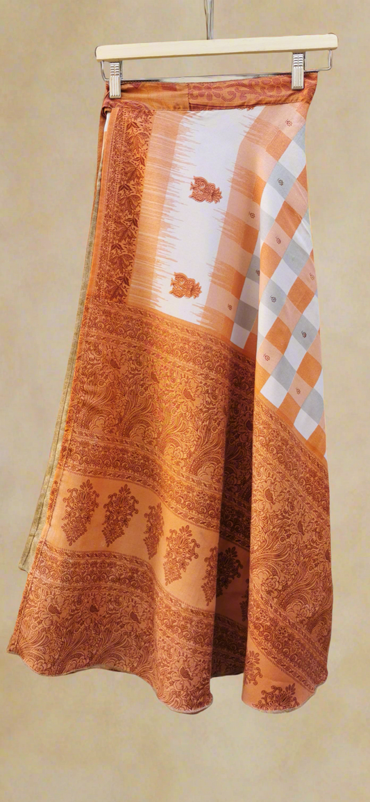 Vani Silk Double layers Wrap Skirt