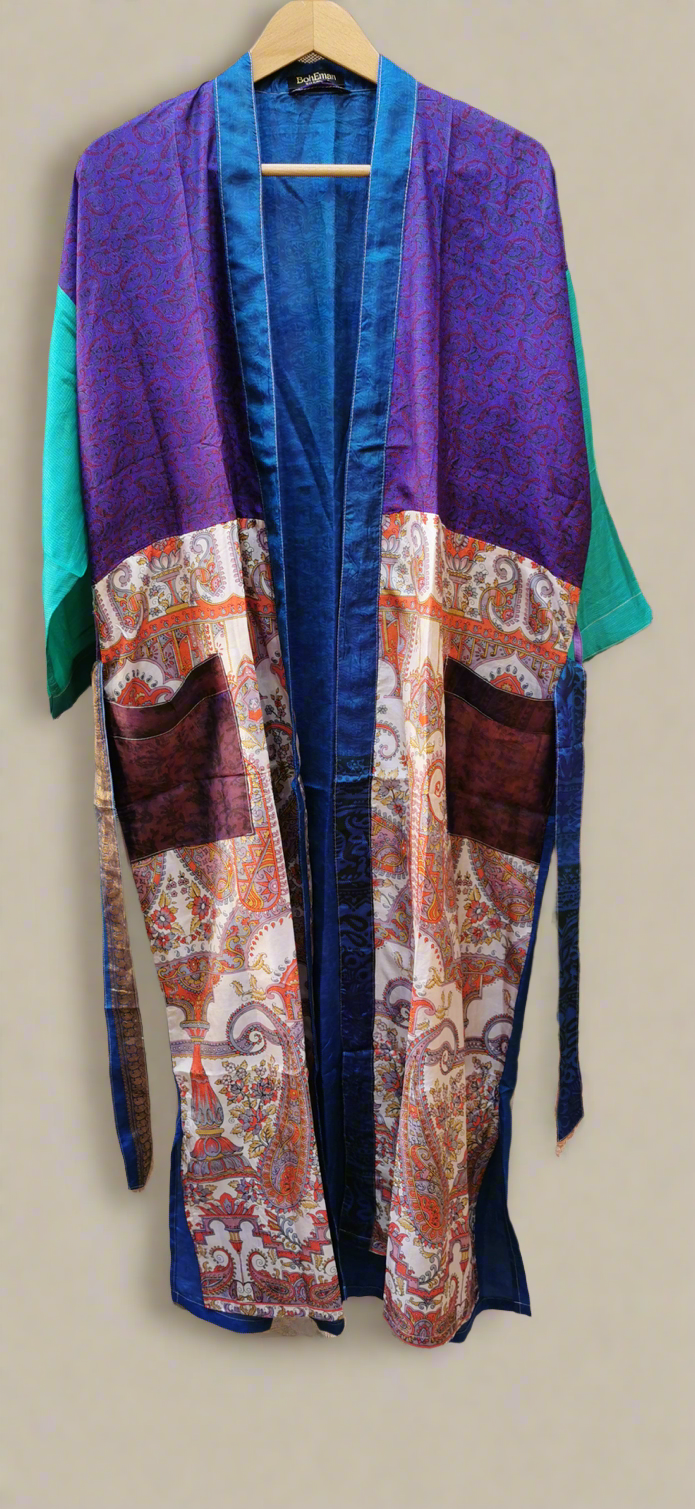 Isa Pure Silk Patchwork Kimono