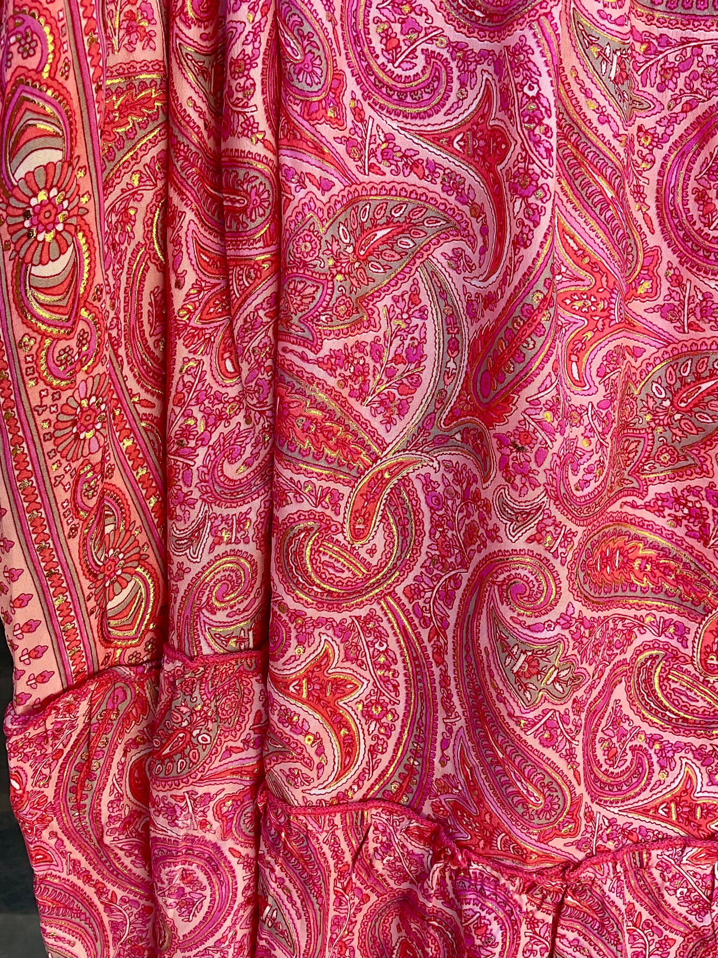 Fuchsia Paisley Silk Dress