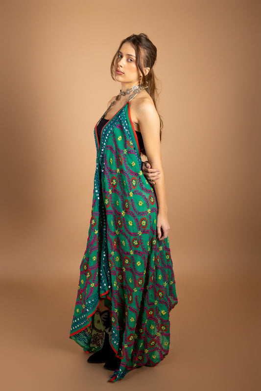 Jana Hand Embroidered Backless Dress