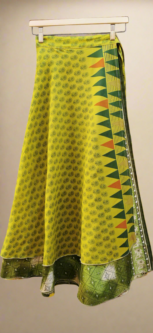 Bay Silk Double layers Wrap Skirt