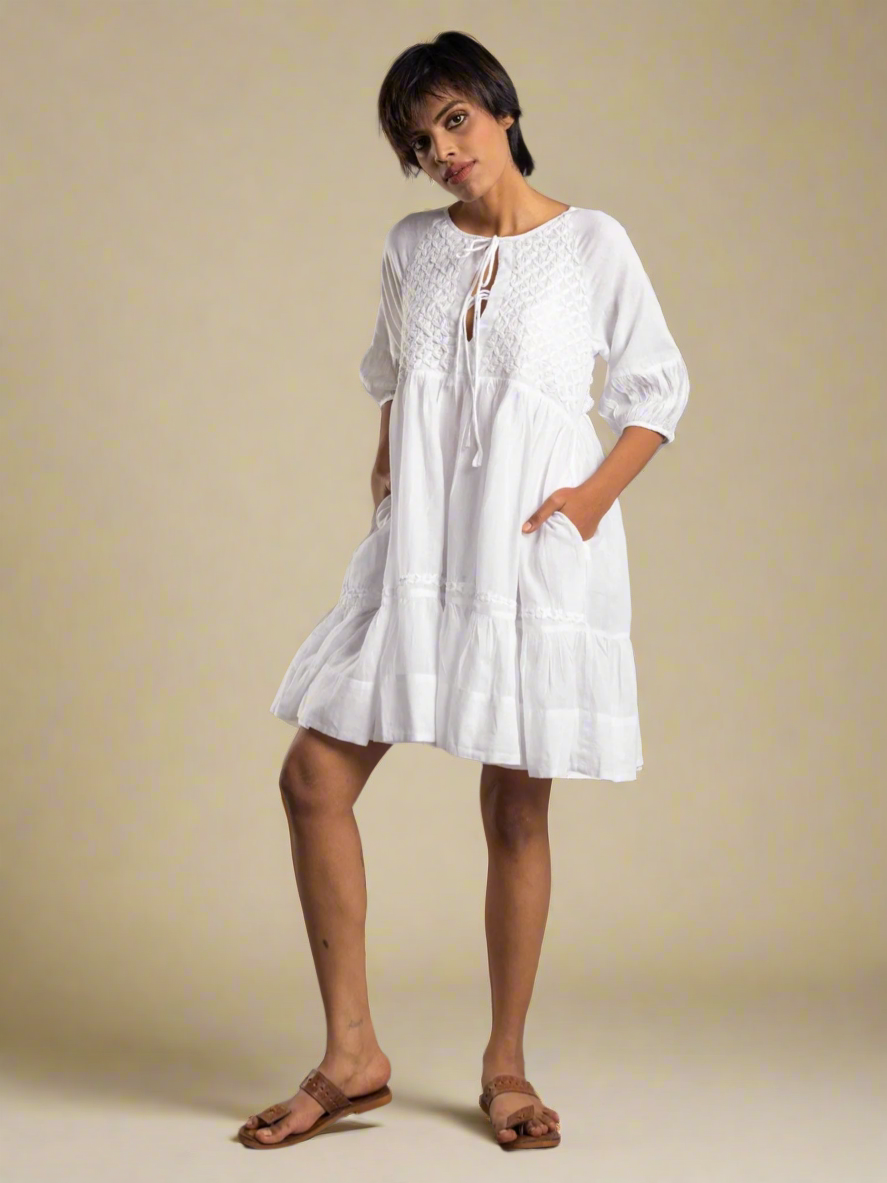 Angel Pure Cotton Embroidered Dress