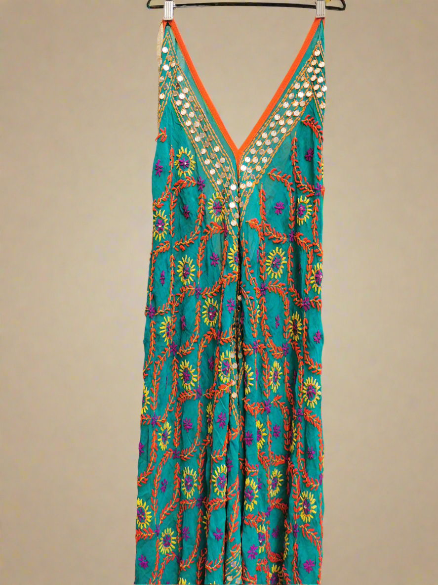 Ember Embroidered Backless Dress