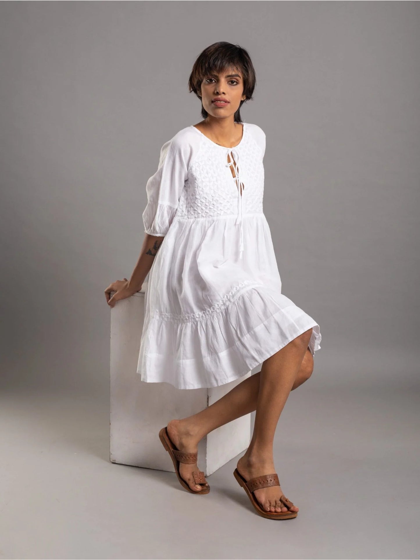Angel Pure Cotton Embroidered Dress