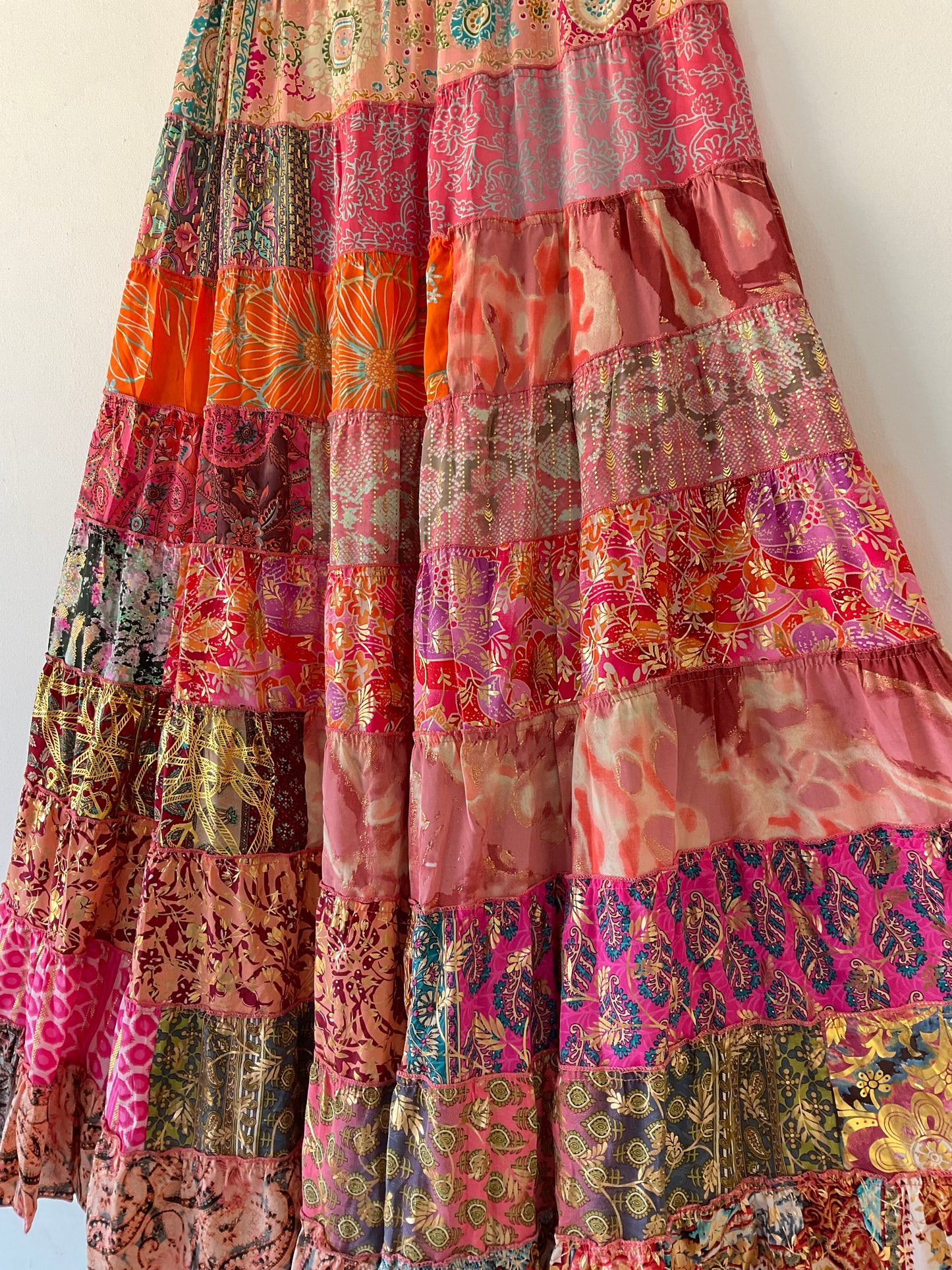 Patchwork Silk Skirt Mandala
