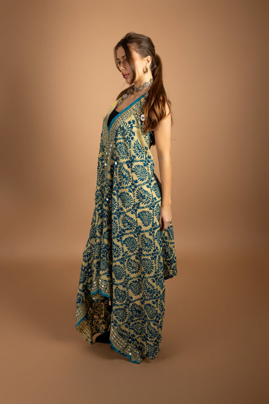 Iris Hand Embroidered Backless Dress