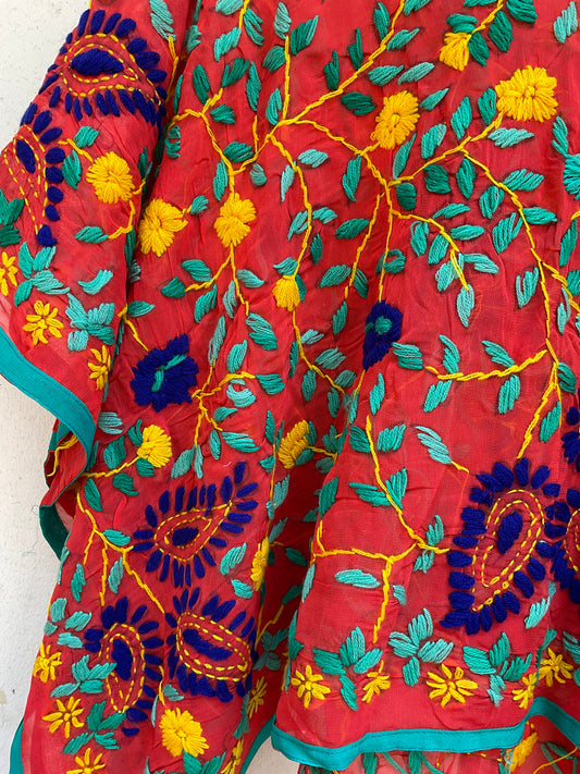 Azmiralda Hand Embroidered Top| Rust