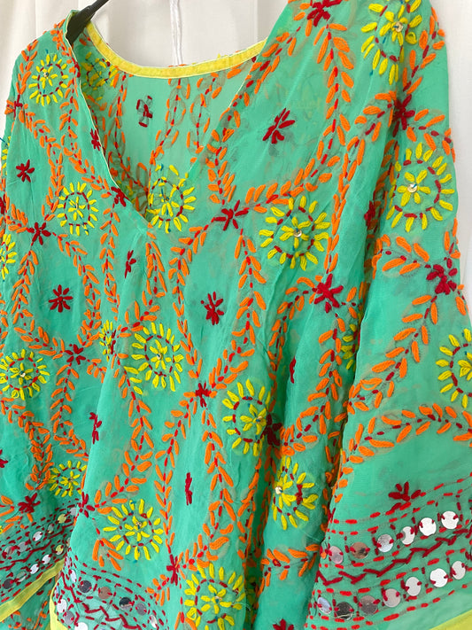 Azmiralda Hand Embroidered Crop Top| Limon