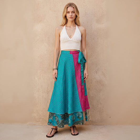 Multi-Wrap Skirt & Dress| Sky Blue Pink