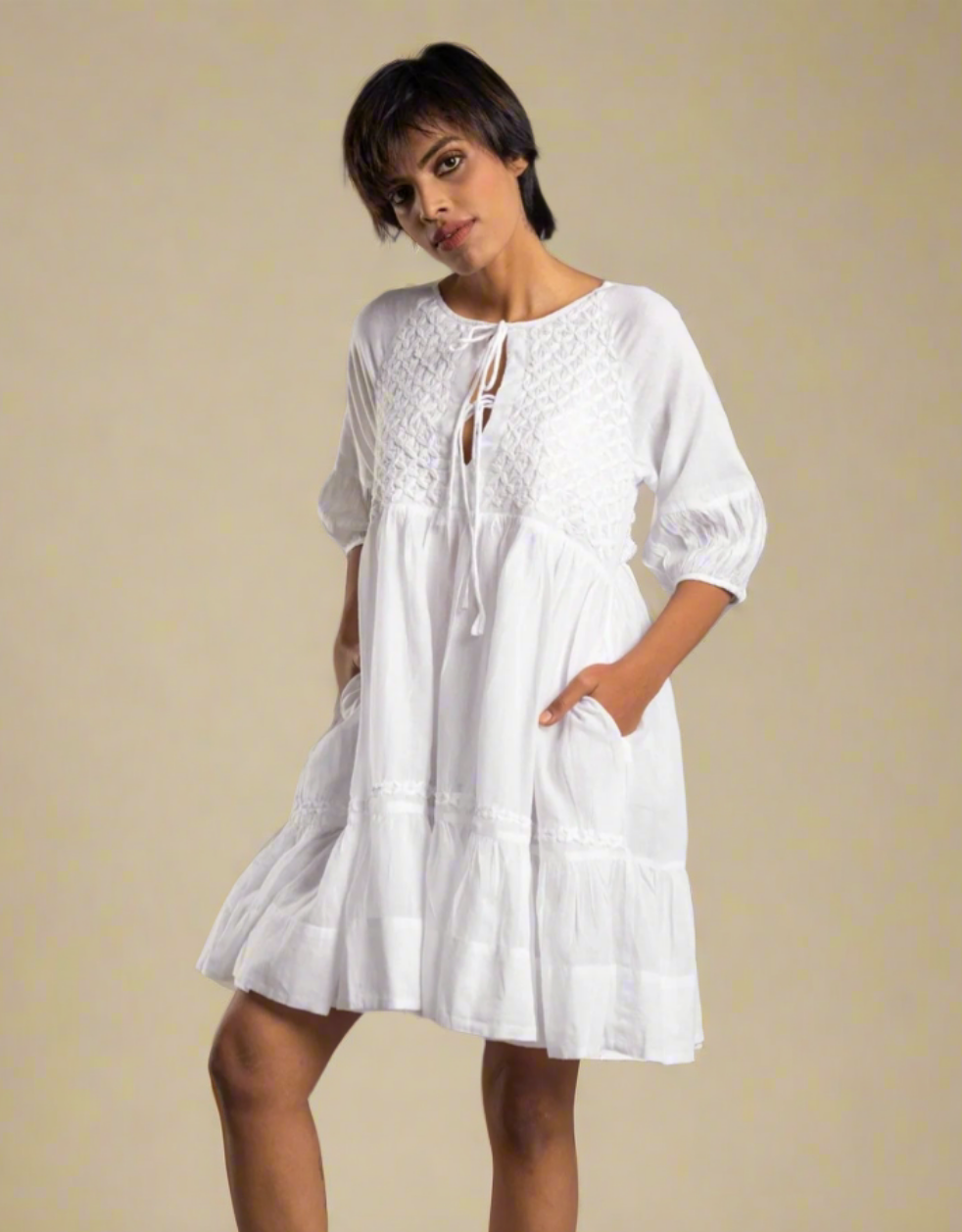 Angel Pure Cotton Embroidered Dress