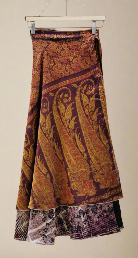 Maharani Silk Double layer Wrap Skirt