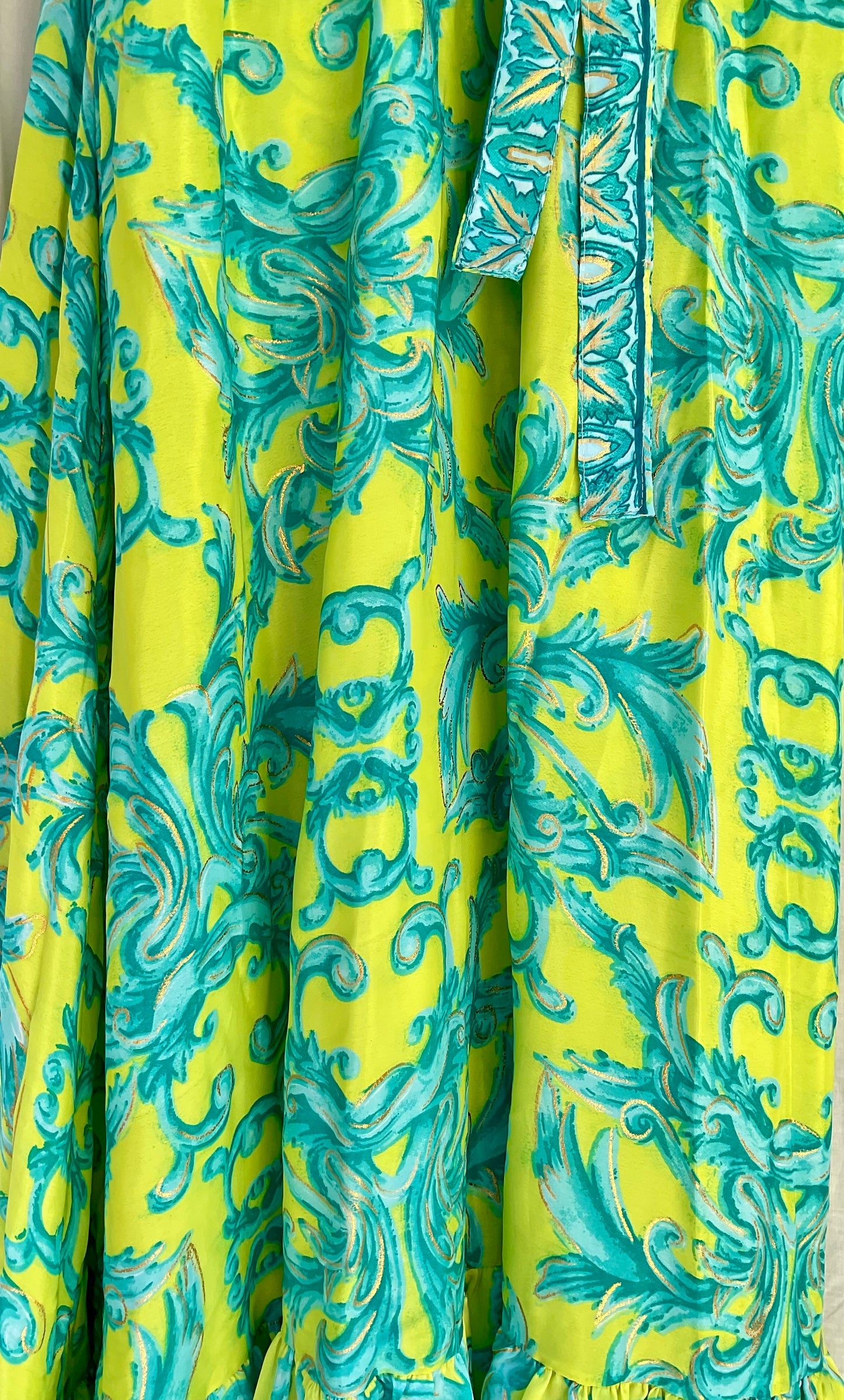 The Aurelia Silk Dress Green Canary
