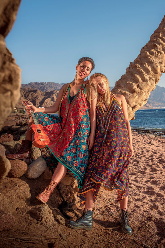 Gaia Hand Embroidered Backless Dress