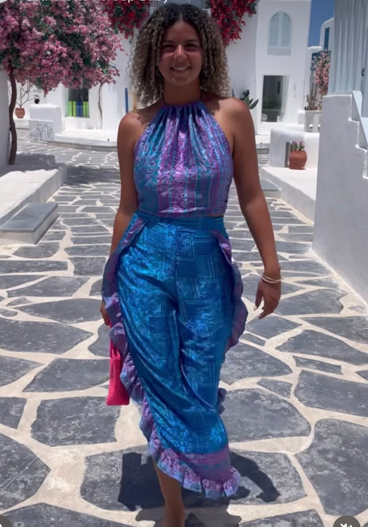 Gamila Silk Top and Pant Set