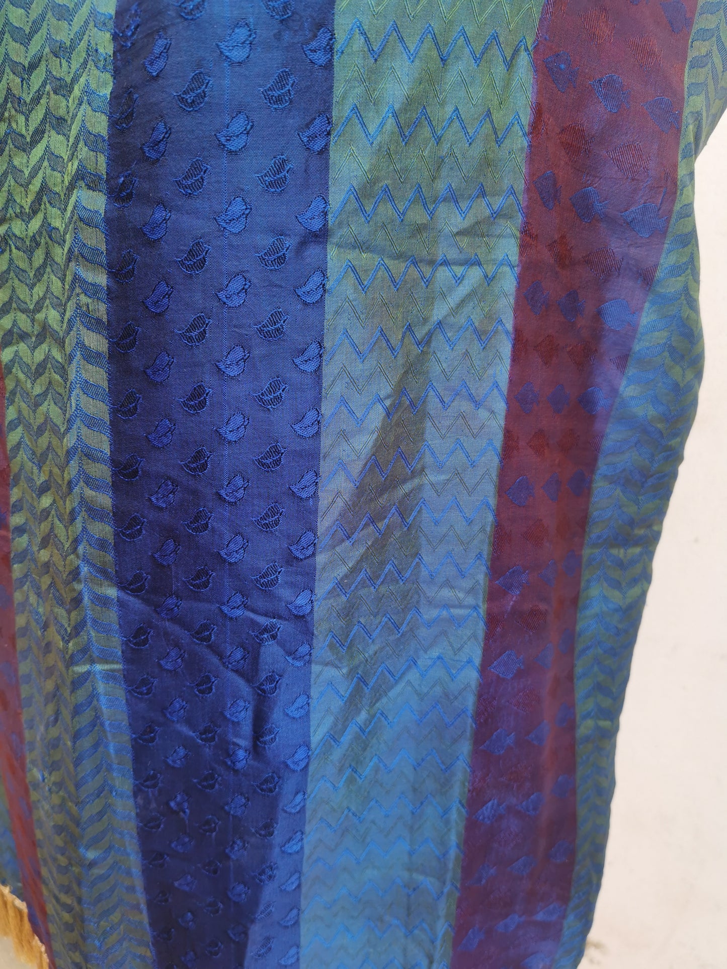 Peacock Backless Silk Jumpsuit