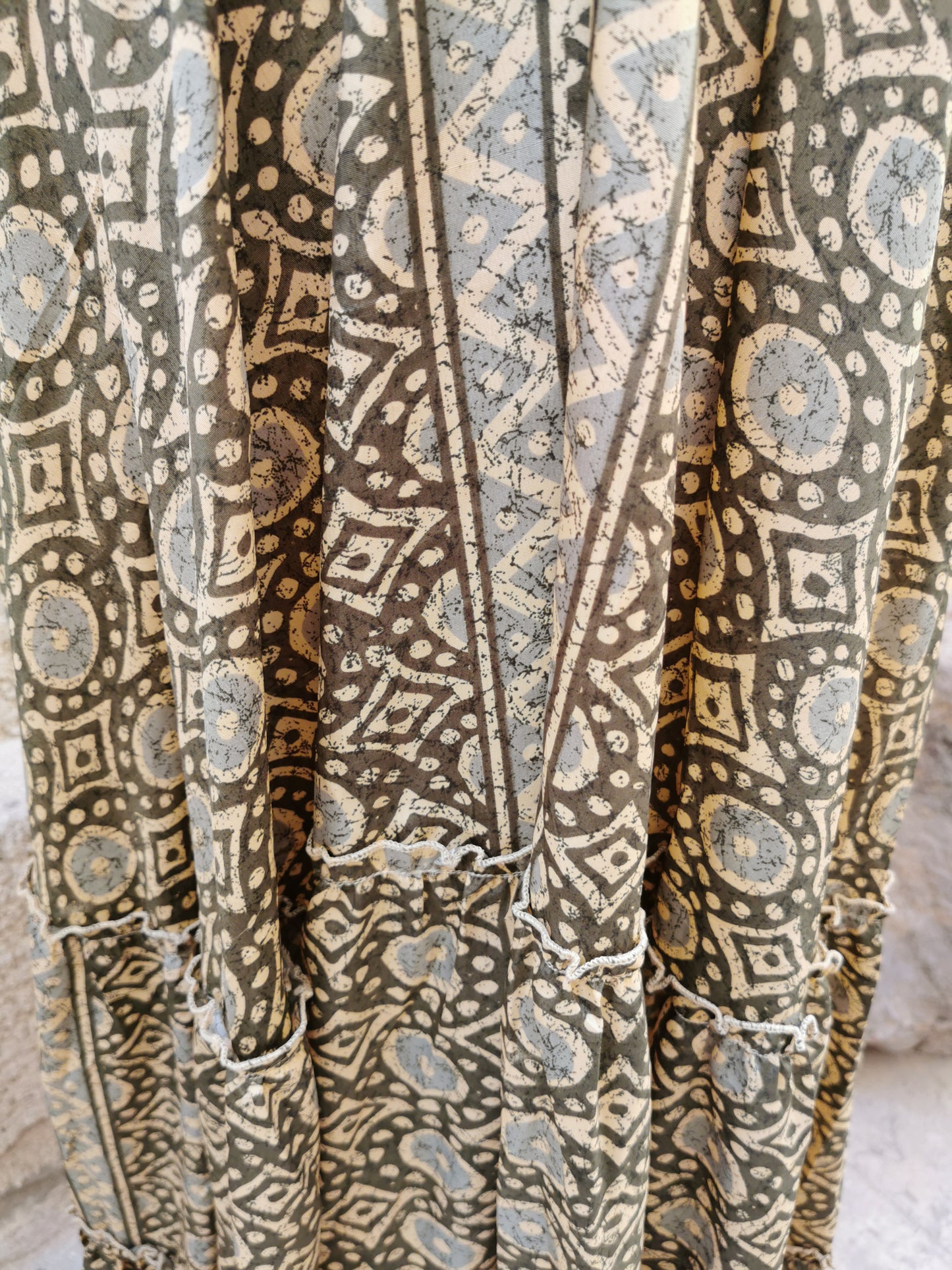 Backless Silk Dress Green Olive