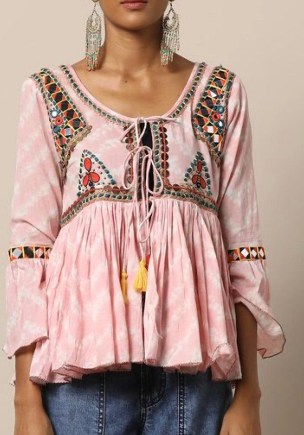 Valeria Hand Embroidered Jacket/Top