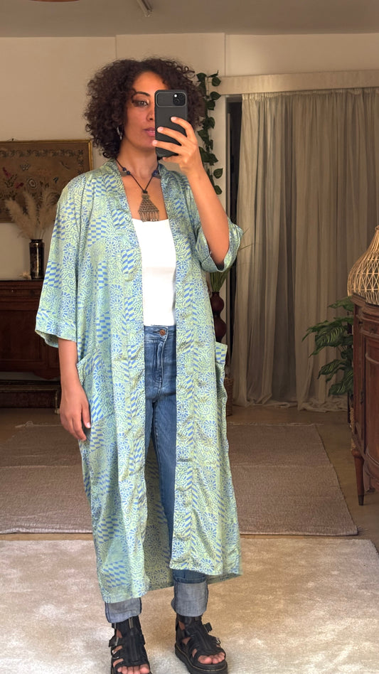 Capri Soft Silk Kimono Mint