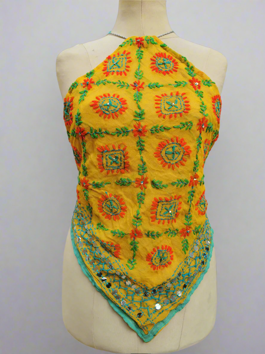 Kira Embroidered Backless Top