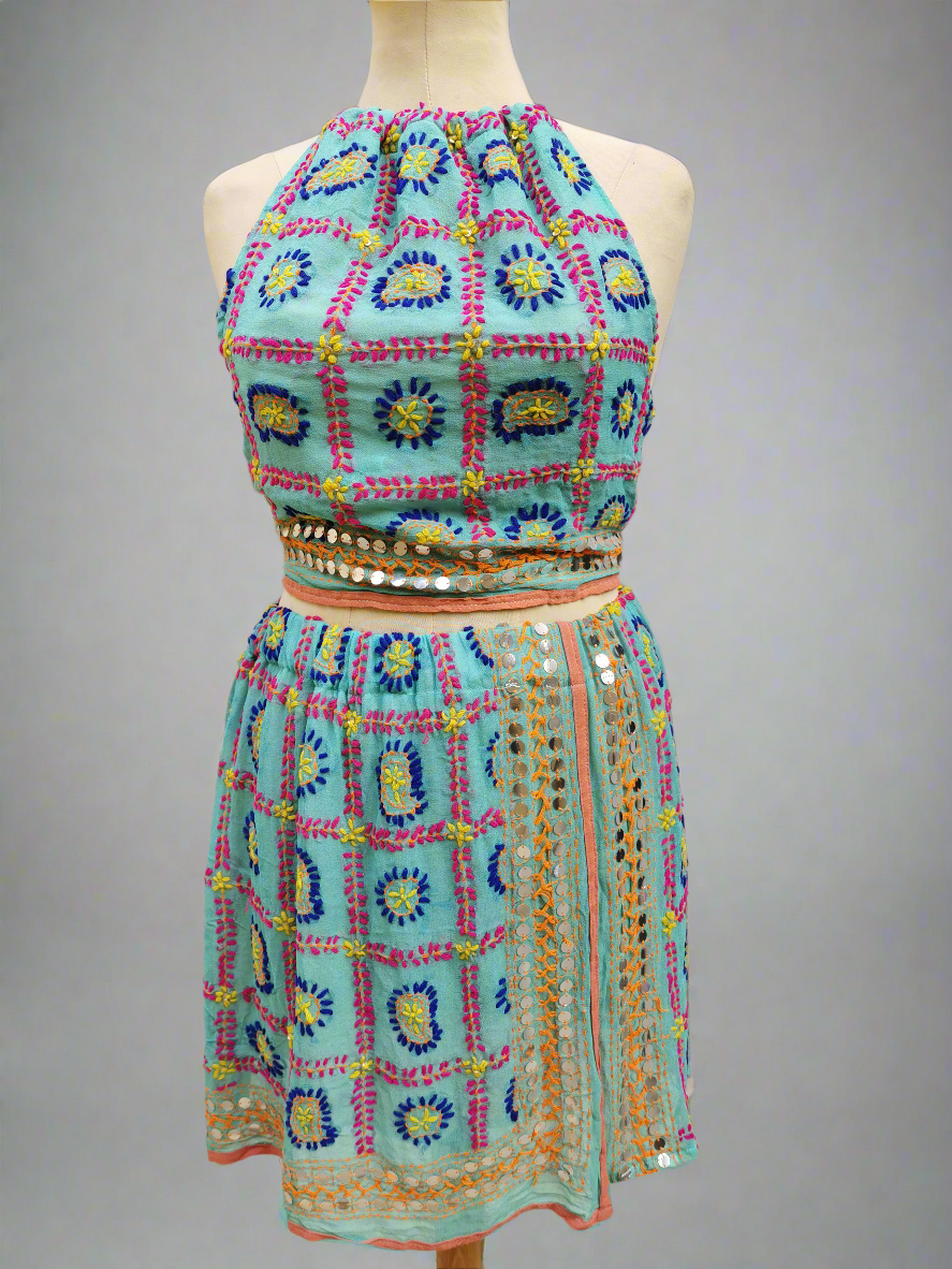 Maya Embroidered Top and Skirt
