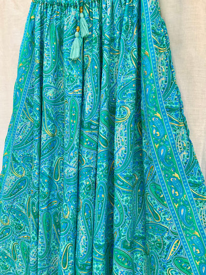 Kira Silk Cropped Top & Palazzo| Turquoise