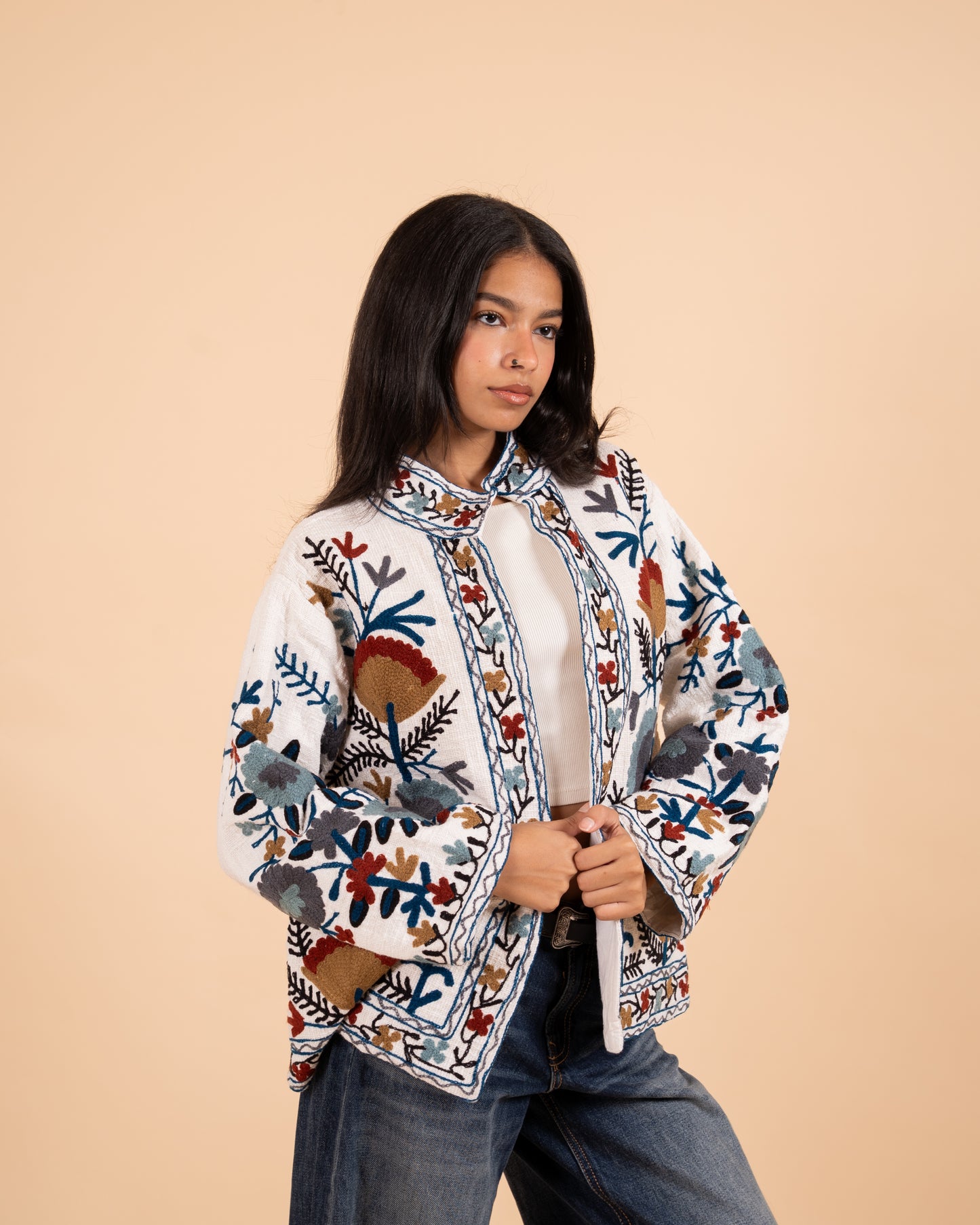Heirloom Jacket: Embroidered  |White