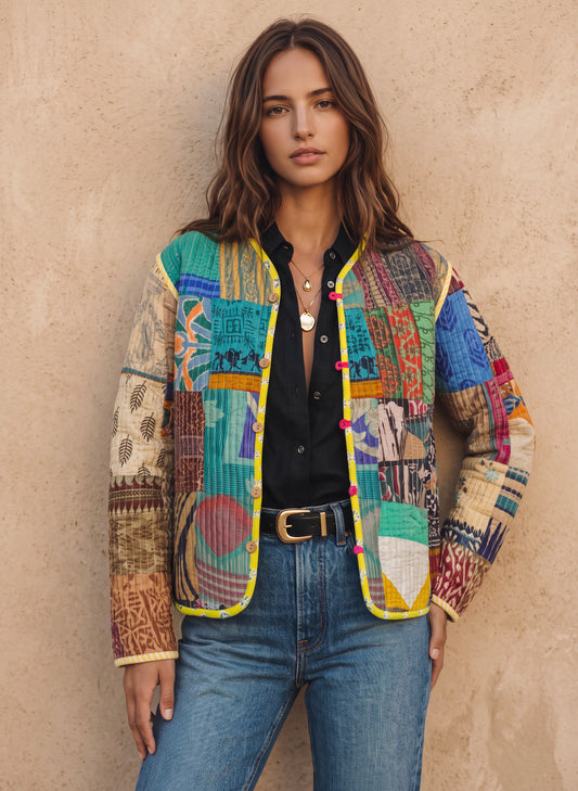 The Reversible Artisan Silk Jacket| Multi Colors