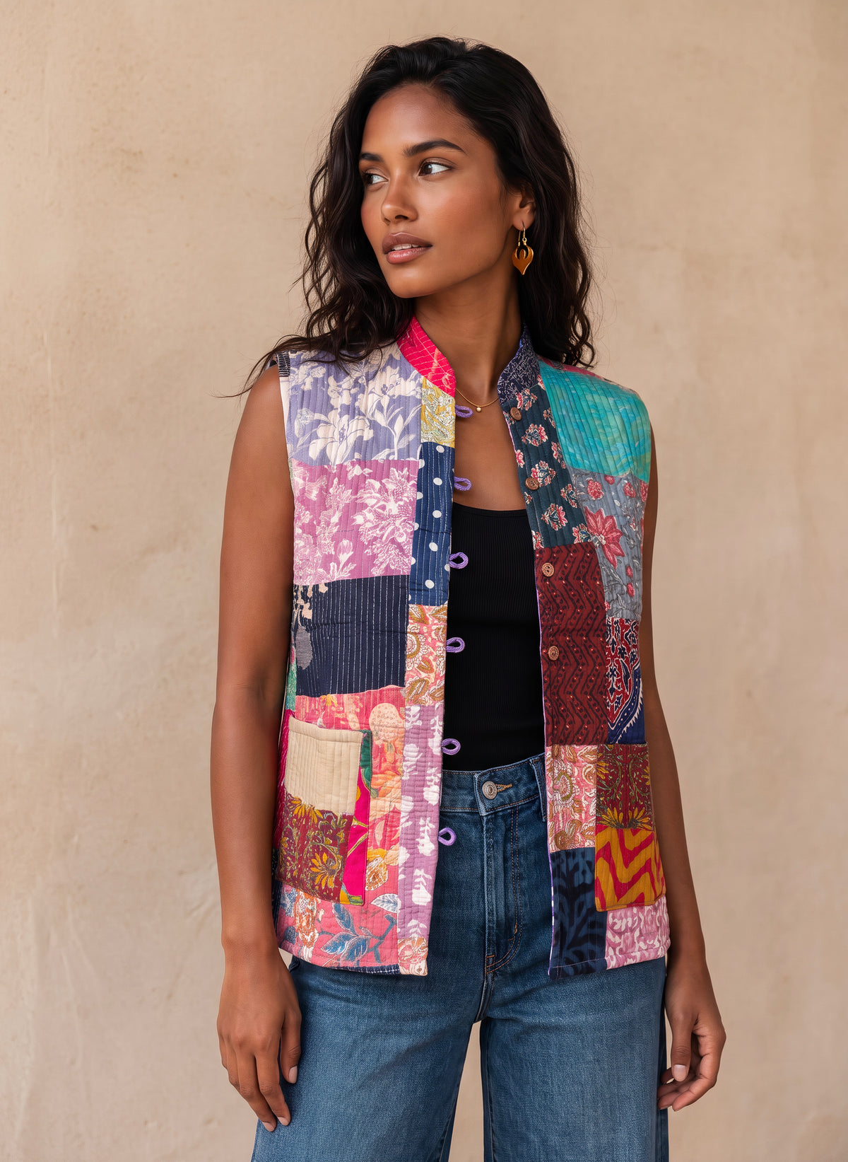 The Reversible Artisan Cotton Jacket| Purple Back