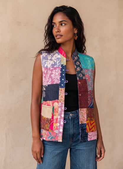 The Reversible Artisan Cotton Jacket| Purple Back